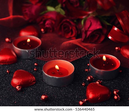 Romantic background with candles, love concept.