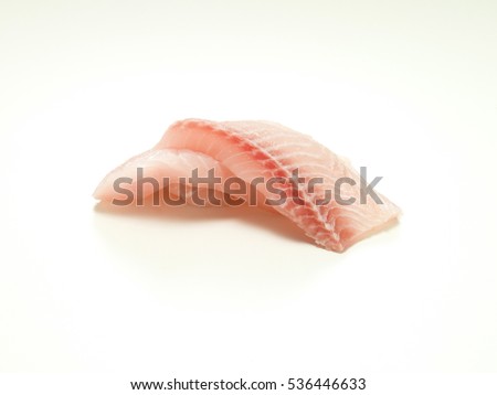 two slice fish isolated on a white background