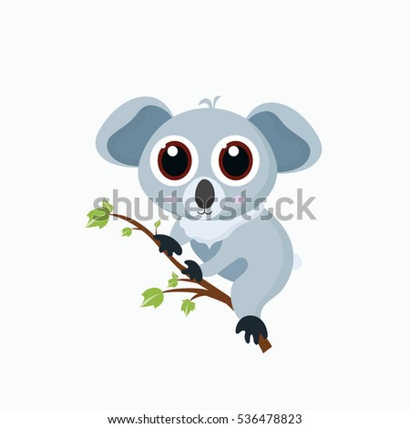 Cute little cartoon koala.

