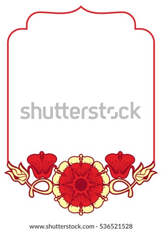 Beautiful frame with abstract flowers. Design element for advertisements, flyer, web, wedding, invitations and greeting cards. Raster clip art.