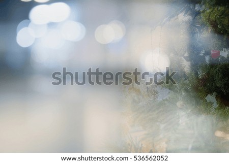 Blurred of Decorated Christmas tree for background.