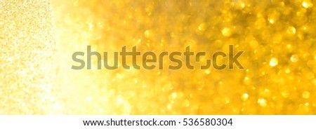 gold glitter texture christmas abstract - panoramic background or bokeh with blank space