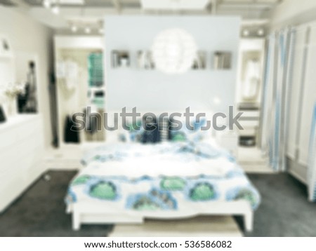 Abstract blur of bedroom interior for background