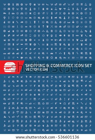 Shopping and commerce icon set,clean vector