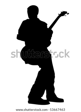 Musician with guitar.The Graphics. The Silhouette.