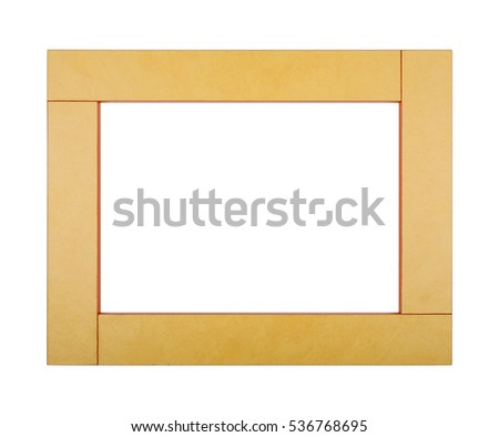 Yellow modern frame on a white background. Isolated.