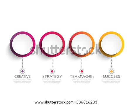 Modern 3D infographic template with 4 steps for success. Business circle template with options for brochure, diagram, workflow, timeline, web design. Vector EPS 10 Royalty-Free Stock Photo #536816233