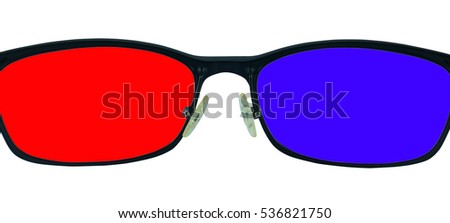 close up 3D eye glasses frame isolated white background with clipping path