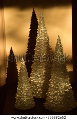 Christmas Trees Silhouette (sunset on MY Christmas ornaments)