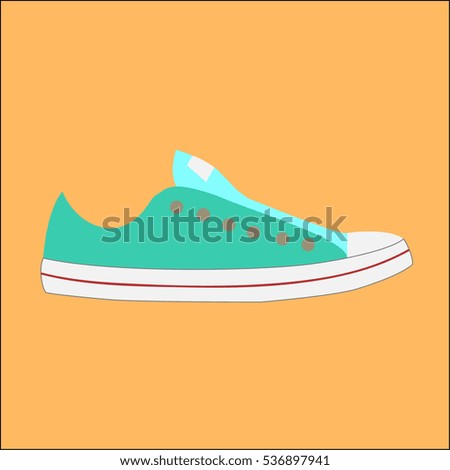Gumshoes in flat style in different colors 