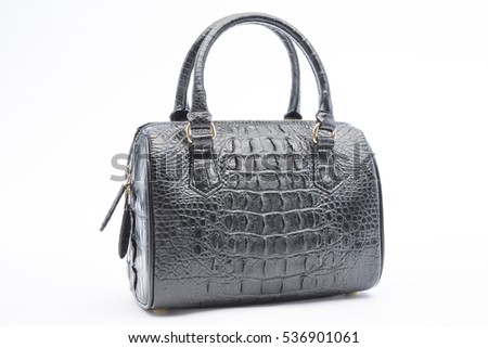 Crocodile skin bag black leather texture background,genuine crocodile leather