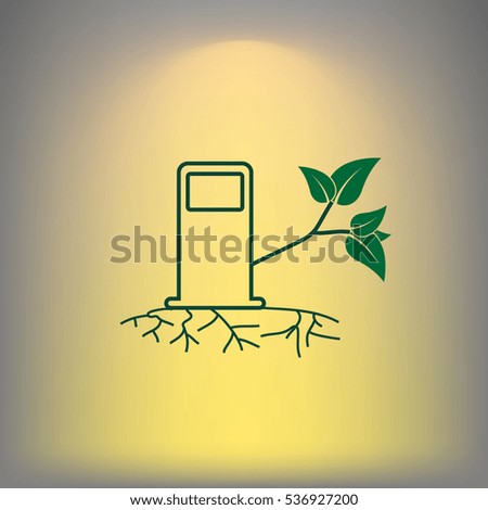 Green bio fuel station pump icon isolated.