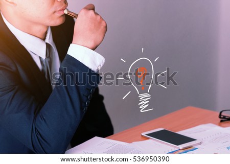 Businessman Thinking Ideas Strategy Working Concept