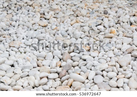 White pebble stones for decoration in  garden, Background and texture