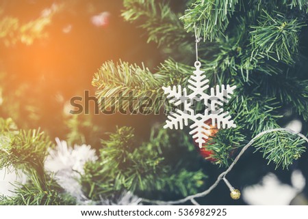 X'mas Star decoration on christmas tree
