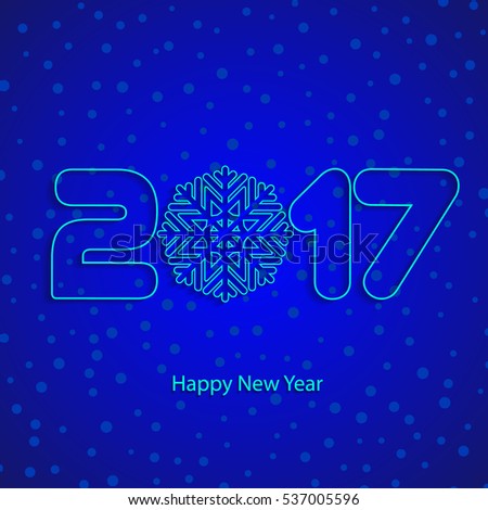 Happy New Year. 2017. Element for greeting cards, posters calendar cover.