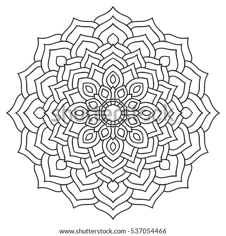 Mandala for coloring book. Round symmetrical pattern