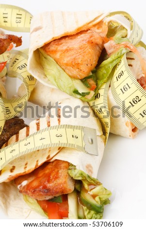 Tortilla wrap with tape measure