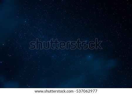 Blue dark night sky with stars Royalty-Free Stock Photo #537062977