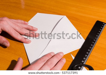  Production of an envelope hands for the letter