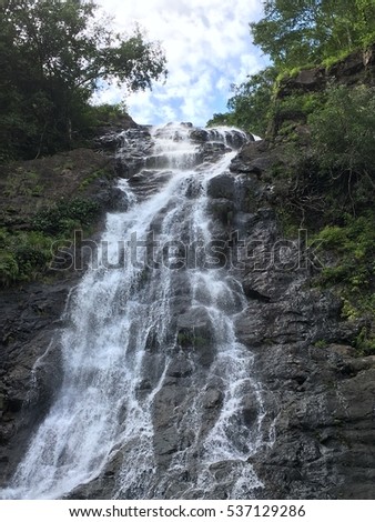 Waterfall almost top of mountain