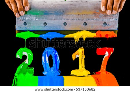 print calendar new year of 2017 with plastisol ink the ink for print tee shirt