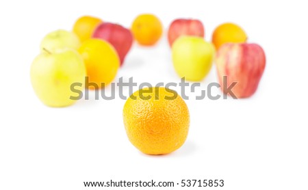 One Orange Inf Focus and Fruit mix blurred