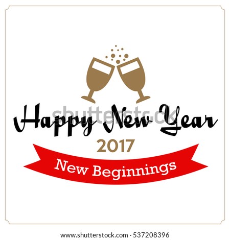 Happy new year typographic design ,Happy new year 2017 Illustration eps10