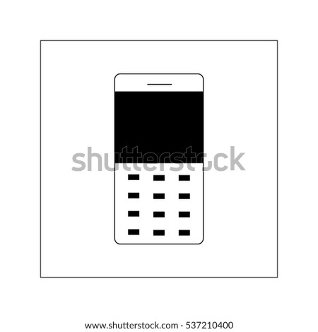 Old phone in a square vector icon