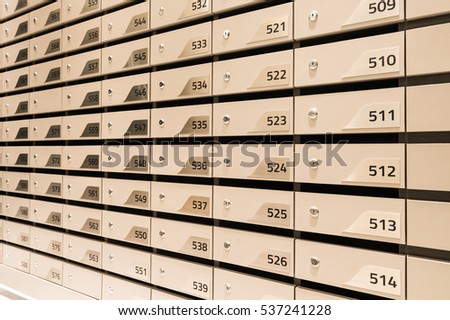 White new postbox in condominium