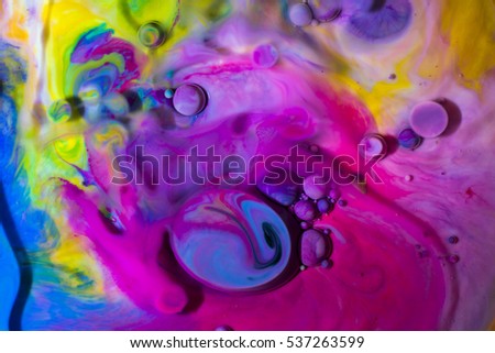 Unique Abstract composition. Liquid colors mixing with water in dynamic flow.