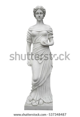 Marble statue isolated on white with Clipping Path Royalty-Free Stock Photo #537348487