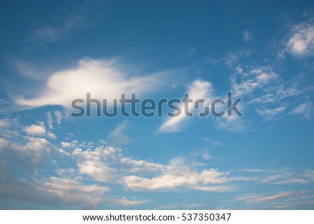 Wonderful white clouds and Beautiful blue Sky.