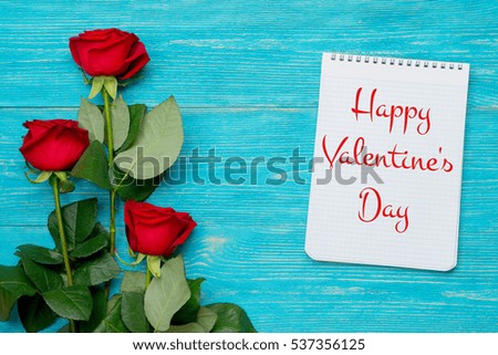 happy valentine's day, postcard, red roses