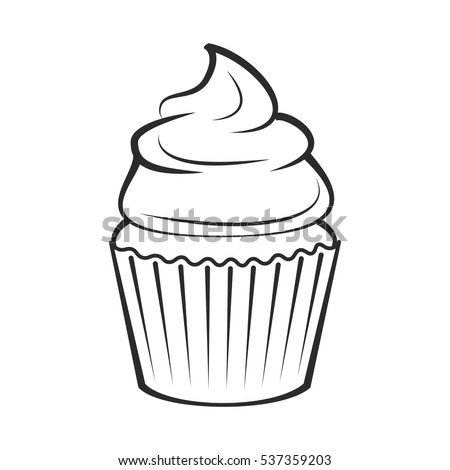Cupcake. Vector Illustration Isolated On White Background