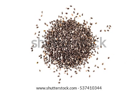 Chia seeds isolated with white background. Royalty-Free Stock Photo #537410344