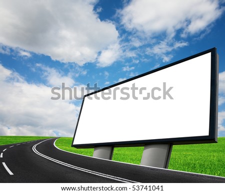 New billboard and blue sky