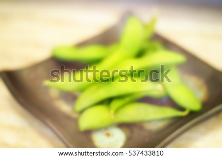 Blurred  background abstract and can be illustration to article of soy beans, japanese food