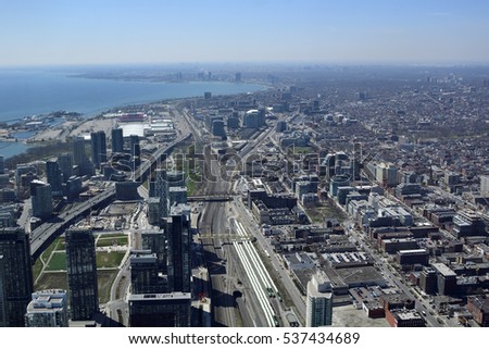 Aerial view of the city - Toronto from above