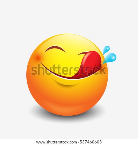 Cute hungry emoticon, emoji, smiley  - vector illustration Royalty-Free Stock Photo #537460603