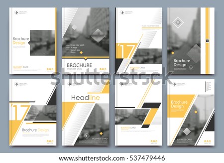 Abstract binder layout. White a4 brochure cover design. Fancy info text frame. Creative ad flyer font. Title sheet model set. Modern vector front page. Elegant city banner. Yellow  figures icon fiber Royalty-Free Stock Photo #537479446