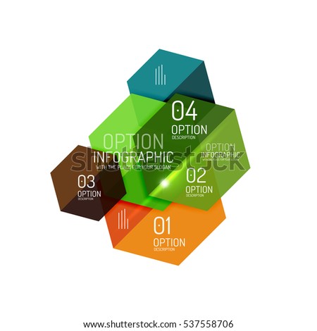 Paper geometric abstract infographic layouts. Vector business templates
