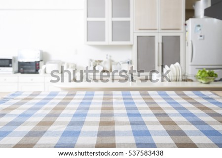 Kitchen background with table cloth