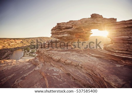 Nature's window in Kalbarri National Park, Western Australia Royalty-Free Stock Photo #537585400