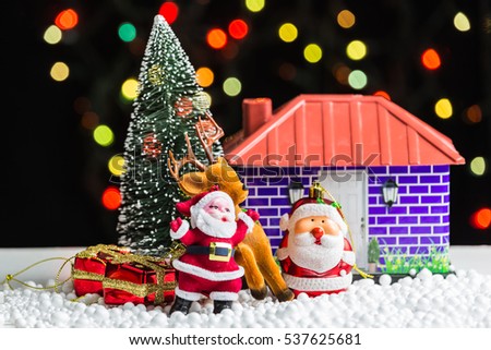 Santa claus, reindeer, Snowman and Ornament Christmas items deco