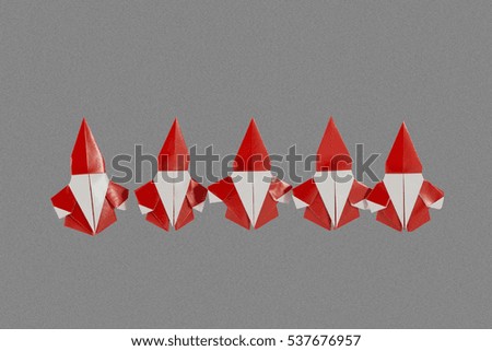 Christmas set. Santa claus origami, paper craft