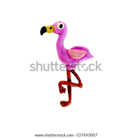 Plasticine  baby animal 3D rendering  sculpture isolated on white
