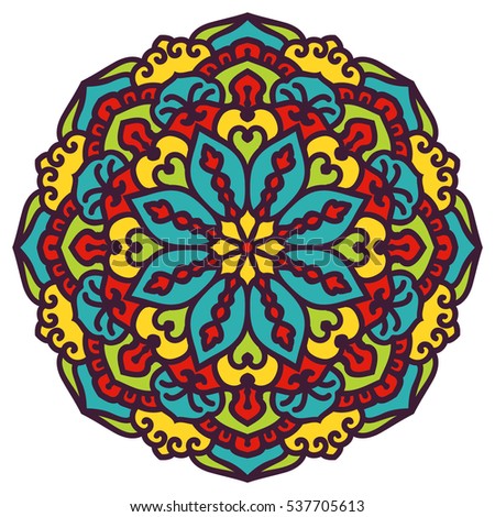 Mandala. Vector Ethnic Oriental Circle Ornament. 