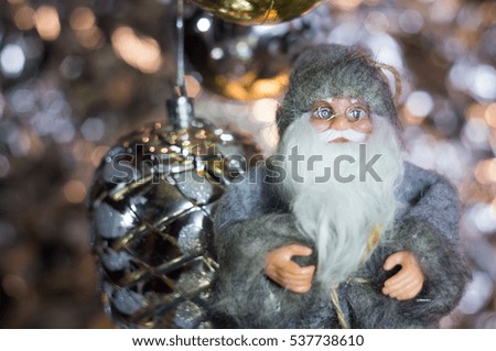 north santa in fairy christmas lighting background