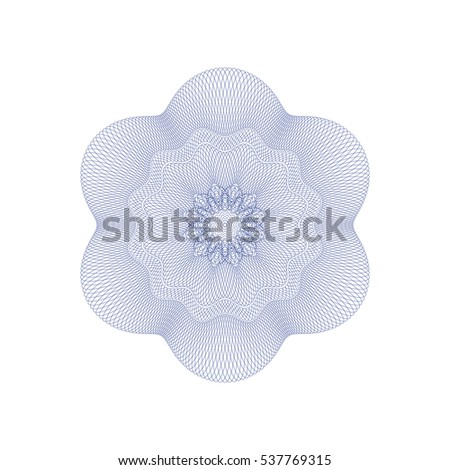 Guilloche rosette element. Digital watermark for Security Papers. It can be used as a protective layer for certificate, voucher, banknote, play money design, currency, note, check, ticket, reward etc